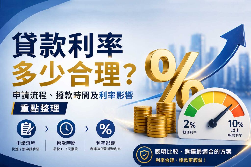 貸款利率多少合理申請流程撥款時間及利率影響重點整理