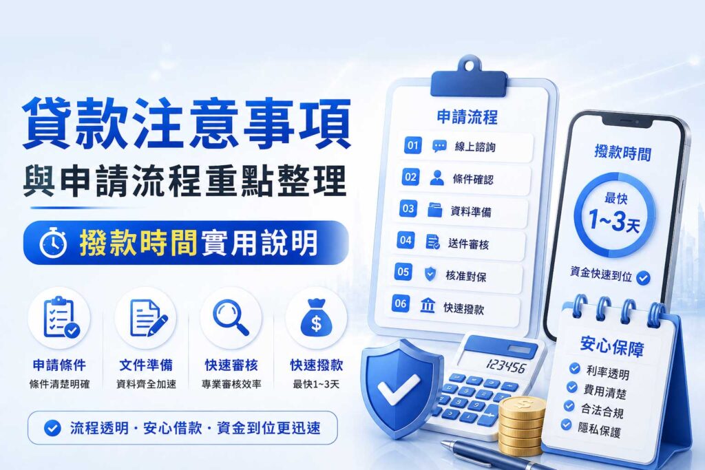 貸款注意事項與申請流程重點整理撥款時間實用說明