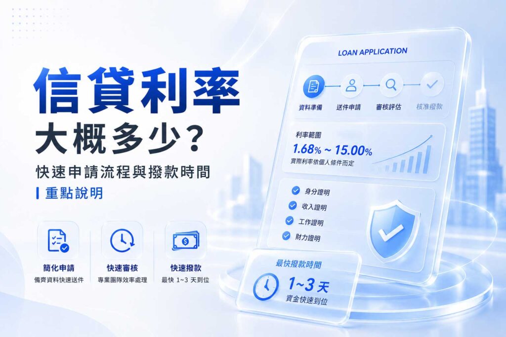 信貸利率大概多少快速申請流程與撥款時間重點說明