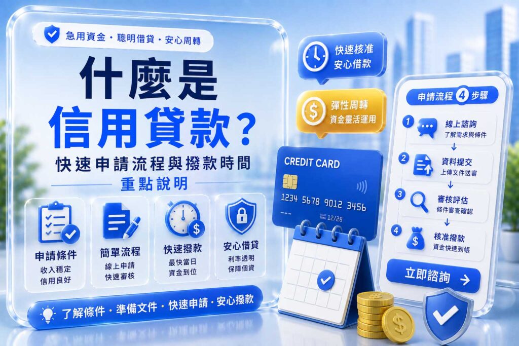 什麼 是 信用 貸款快速申請流程與撥款時間重點說明