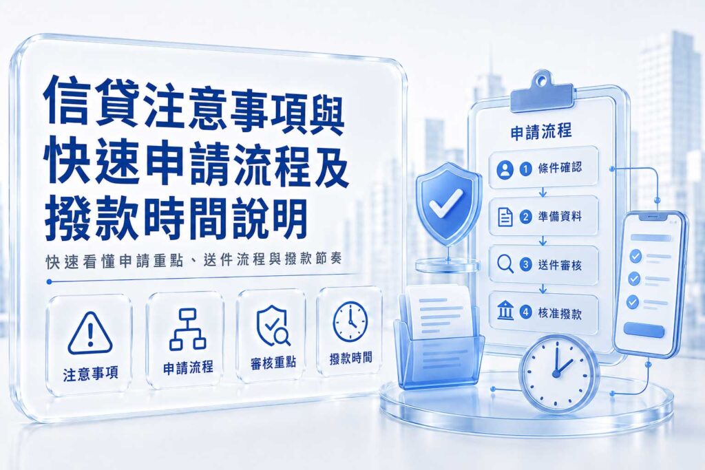 信貸注意事項與快速申請流程及撥款時間說明
