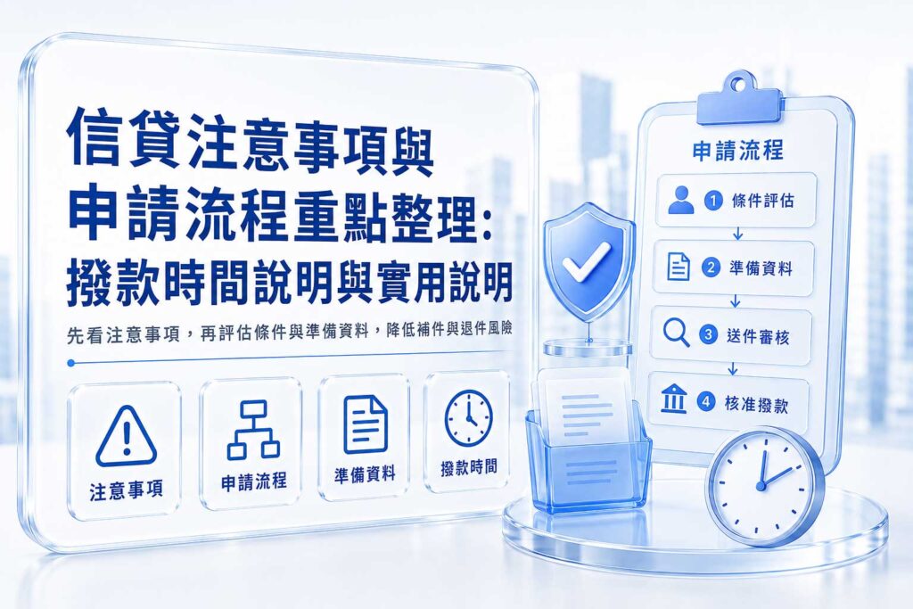 信貸注意事項與申請流程重點整理撥款時間說明與實用說明