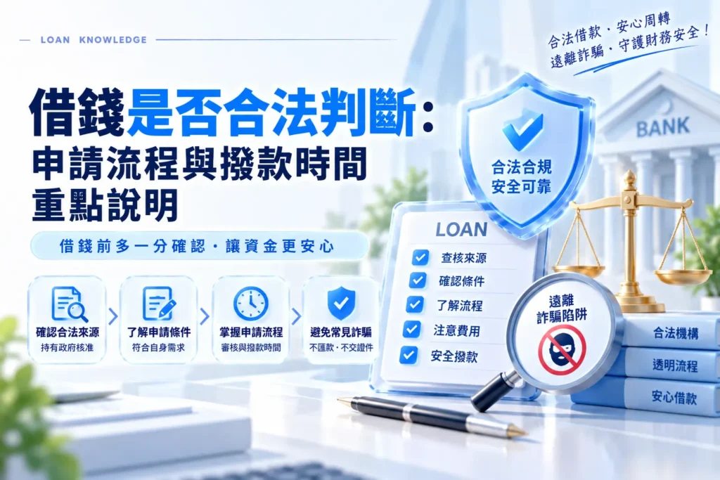 借錢是否合法判斷申請流程與撥款時間重點説明