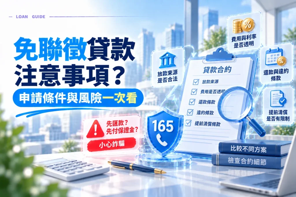 免聯徵貸款注意事項申請條件與風險一次看