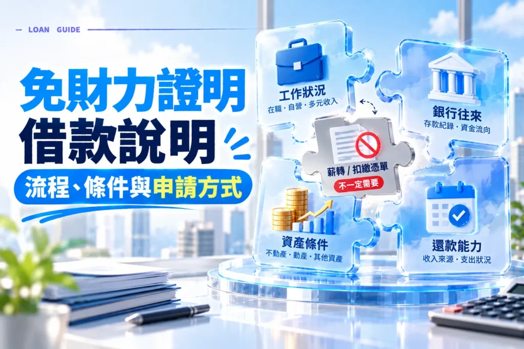 免財力證明貸款是什麼意思條件與申請重點